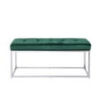 thumbnail image 1 of Heavenly Collection Banc en Velours Vert avec Base en Métal – Banc Rembourré Moderne pour Entrée, Chambre ou Salon, 1 of 3
