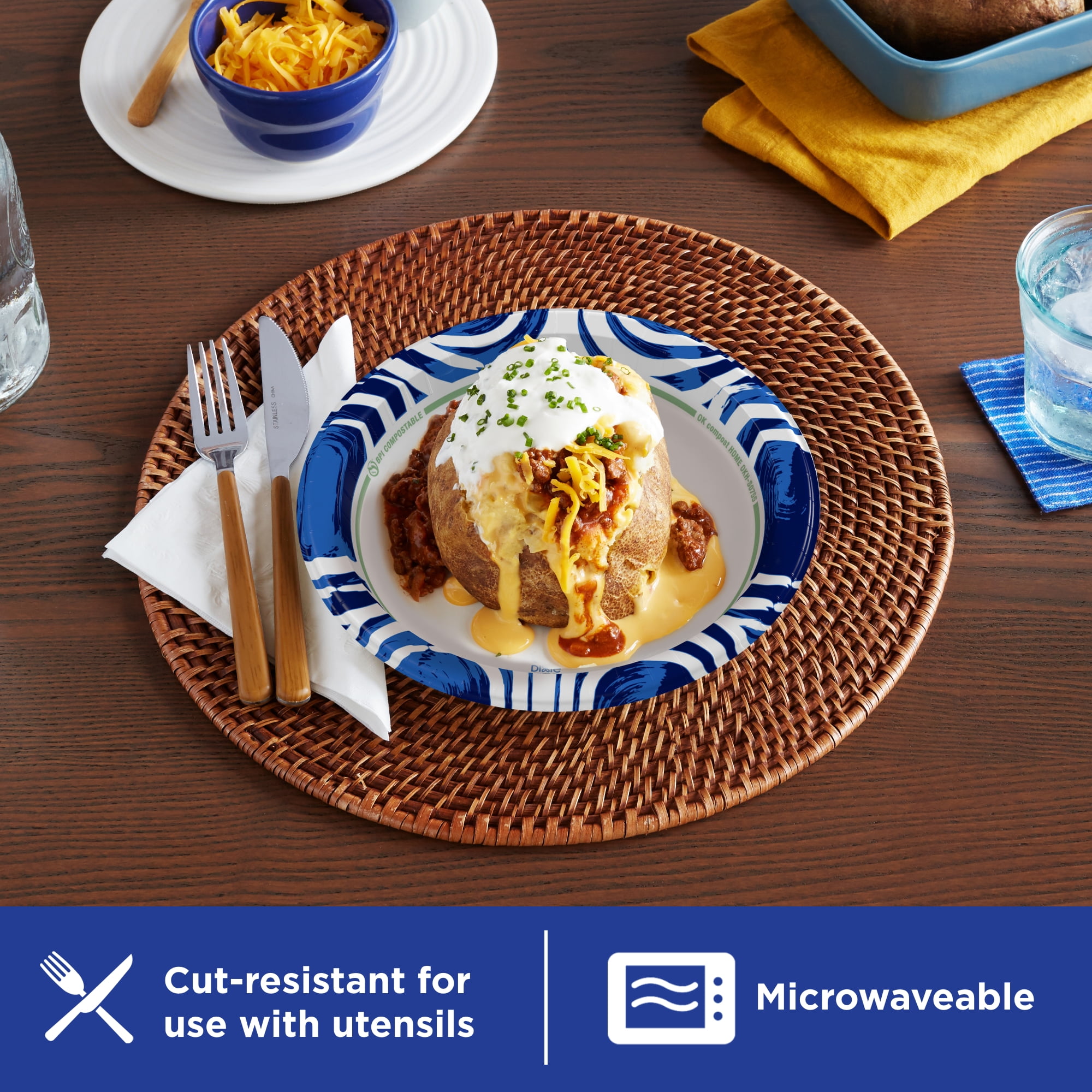 (2 pack) Dixie Ultra Disposable Paper Plates, 8.5", Multi-Color, 25 Count