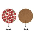 thumbnail image 2 of Xecao Rose Flowers for MDF Cork Coaster 4 Pcs,Drink Coasters,Suit for House Warming Gifts New Home ,Coffee Table Decor-Round Shape, 2 of 7