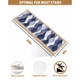 thumbnail image 4 of Navy Blue Stair Treads for Wooden Steps Indoor Runner Rug Carpet, Modern Moire Abstract Ripple Geometric 4 Pieces Peel and Stick Staircase Step Treads Covers Washable Throw Door Mats, 30"x8", 4 of 6