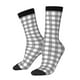 thumbnail image 1 of Balery Gray Checkboard Calcetas Largas con Estampado para Hombre y Mujer – Suaves y Transpirables, Talla Única (US 5-11), 1 of 6