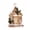 B, variant on Lighted Wooden Christmas House Figurine, Snow Covered Rustic Cabin Tabletop Decor with Pine, Winter Holiday Mantel Shelf Decoration