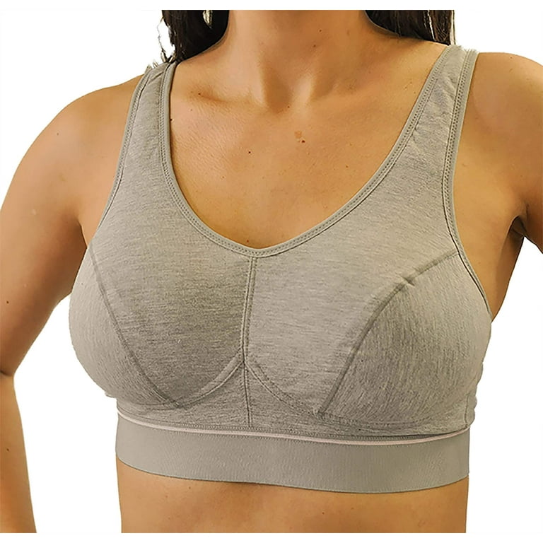 Nearly Me -Cotton Soft Comfort Cup Post Mastectomy Lumpectomy Pocket Sports  Bra #550 D 38DD 