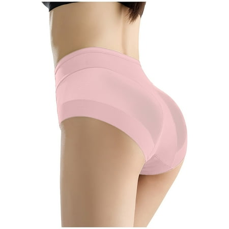 LNWUY Butt Lifter Panties Seamless Tummy Control Panty Women Mesh Breathable Underwear Booty Lifter Shapewear Pink M