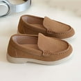 thumbnail image 2 of hopeusnice Kids Minimalist Loafers On Round Toe Soft Sole Lightweight Daily School Casual Walking Footwear Brown 30, 2 of 9