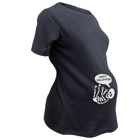 

Halloween Baby Boy Skeleton Women s Maternity Costume Black T-Shirt - Small