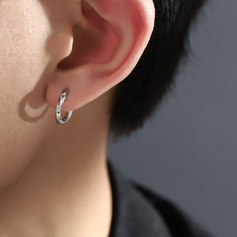 Minimalist Metal Male Ear Jewelry Hip Hop Piercing Ear Studs