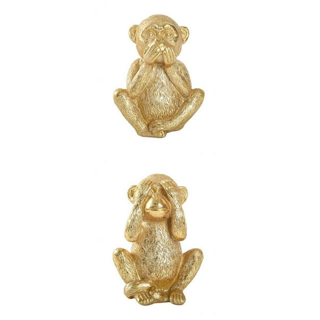 2 piezas de resina hecha estatuilla de estatuas de decoración interior para hogar Soledad Figuras de monos