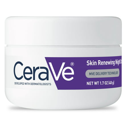 CeraVe Skin Renewing Night Face Cream for Softer Skin, 1.7 (Best Night Cream For Teenage Skin)