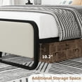thumbnail image 3 of Full Size Bed Frame, Metal Bed Frame with Curved Upholstered Headboard and Footboard, Platform Bed Frame with Strong Slats Support, No Box Spring Needed, 3 of 6