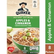 Quaker Instant Oatmeal, Apple & Cinnamon, 12.1 oz, 8 Packets
