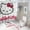 Purple, variant on 4 Piece Cartoon Hello Kitty Chef Stars Love Cloud Shower Curtain Sets Kawaii Accessories with Non-Slip Rug, Toilet Lid Cover, Bath Mat Shower Curtains Set for Bathroom Decor