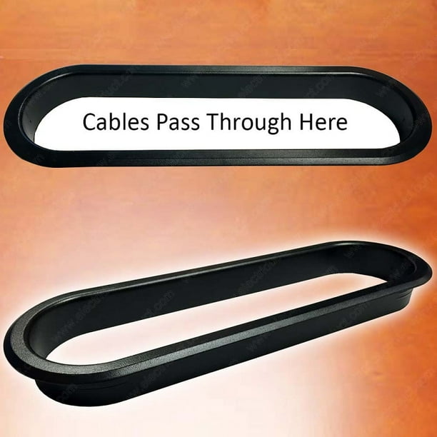 Large Plastic Oval Desk Grommet Black 1 Piece