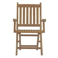 thumbnail image 5 of Modern Contemporary Urban Design Outdoor Patio Balcony Garden Furniture Side Dining Chair and Table Set, Wood, Natural, 5 of 8