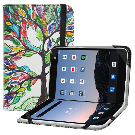Labanema 8.1" Microsoft Surface Duo (ATT,Verizon & Tmobile) Case, PU Leather Protective Case, Cover for 8.1" Microsoft Surface Duo (ATT,Verizon & Tmobile) (Love Tree)