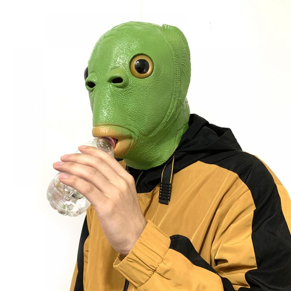 Masque De Poisson En Mousse Vert Clair - Costume Déguisement Fête, Halloween