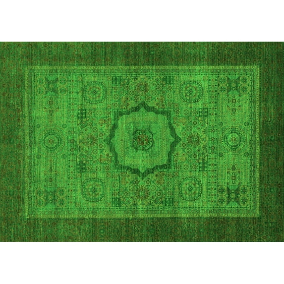 Ahgly Company Indoor Rectangle Abstract Green Modern Area Rugs, 8' x 10'