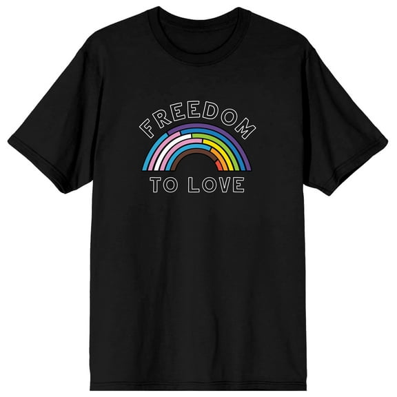 Pride Freedom To Love Men's Black T-Shirt-3XLB
