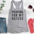 thumbnail image 2 of Praying For My Haters Tank Top, Ladies Racerback Tank Top, Praying Tank, Hater Tank, Heather Gray, XX-Large, 2 of 3