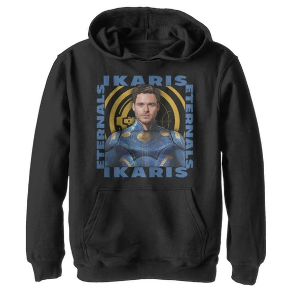 Boy's Marvel Eternals Ikaris Hero Box  Pull Over Hoodie Black Medium