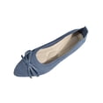 thumbnail image 2 of Willtoo Women's Pointed Toe Flats Shoes for Ladies Girls Cute Bowknot Knit Breathable Comfortable Slip On Casual Dressy Ballet Flats for Walking Work Business Blue, 2 of 6