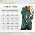thumbnail image 5 of TEMOFON Women Fall Fashion Cute Long Sleeve Shirts Twist Knot Tunic Tops Color Block Tshirt Casual Crew Neck Green Blouse Clothing, 5 of 8