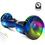 Hovsco Hoverboard Two-Wheel Self Balancing Electric Scooter 6.5 In. with Bluetooth Speaker and LED Lights for Adult Kids Gift