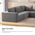 thumbnail image 6 of EUROCO 2200LBS 116" 5 PC Modular L Shaped Sectional Sofa Couch, Foam-Filled Combinable Sleeper Sofa Bed, Luxury Floor Couch Set Upholstered Indoor Furniture for Living Room, Bedroom, Gray, 6 of 9