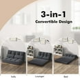 thumbnail image 6 of Costway Floor Sofa Bed with 2 Pillows 6 Positions Adjustable Backrest Velvet Cover Dark Grey, 6 of 10
