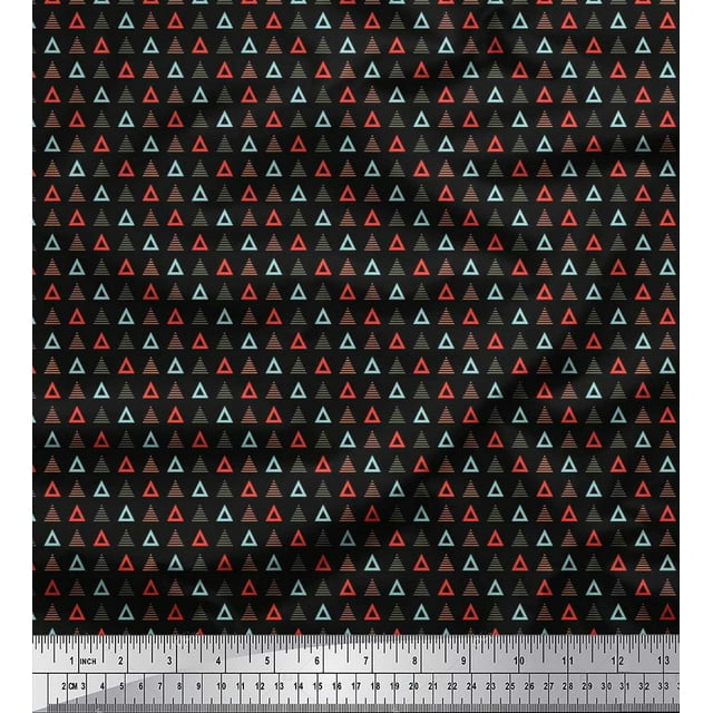 Soimoi Velvet Fabric Triangle Shirting Print Fabric by Yard 58 Inch Wide