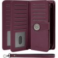 thumbnail image 1 of Women's Wallet RFID Blocking Credit Card Holder Large Capacity Wristlet Leather Wallets Purse, 1 of 5
