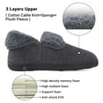thumbnail image 2 of VANSARTO Mens Knit Bootie Slippers Comfy Casual Memory Foam Boot Slipper Indoor Outdoor House Shoes,Black, Size 11, 2 of 6