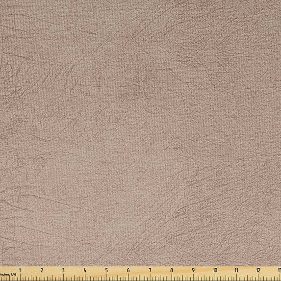 Faux Suede Fabric by the Yard Digitally Printed Weathered Texture, Durable and Washable Fabric for DIY Projects Indoor Outdoor Upholstery Home Textile, 3 Yard, Pale Camel , by Ambesonne