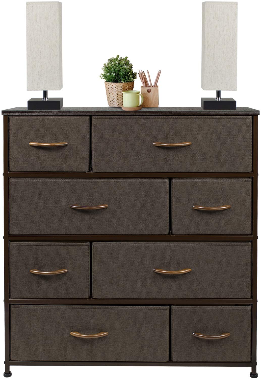 Sorbus Dresser with 8 Drawers Brown