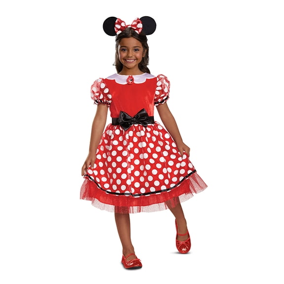 Disney Minnie Mouse Halloween Costume for Children, Girls Size S (6/6X), by Disguise
