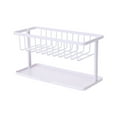 thumbnail image 2 of Sink Organizer Shelf for Kitchen Double Sink, Abs Plastic Sponge & Soap Dispenser Holder with Sloped Draining & Removable Divider, Space-saving Organizer for Kitchen and Bathroom Countertops, 2 of 6