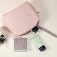 thumbnail image 2 of Unique Bargains Small Portable Travel Cosmetic Bag for Women Zipper PU Leather Makeup Bag Suitable for Lipstick Pink, 2 of 7