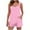 Pink, variant on Uaswgudfs Pink Pajama Sets for Women 2 Piece Sleeveless Ring buckle Tank Casual Sleepwear Soft Love print Pj Sets Cami Top and Shorts Loungewear for Summer