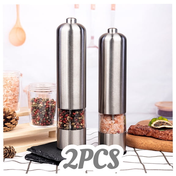 Gravity Electric Salt and Pepper Grinder set of 2, Automatic Salt And Pepper Grinder Set, Adjustable Roughness, Battery Powered