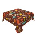 thumbnail image 2 of Wukai Retro Coffee Waterproof Tablecloth for Kitchen Dining, Fits Square Tables for 2-4 Seats -60"x60", 2 of 7