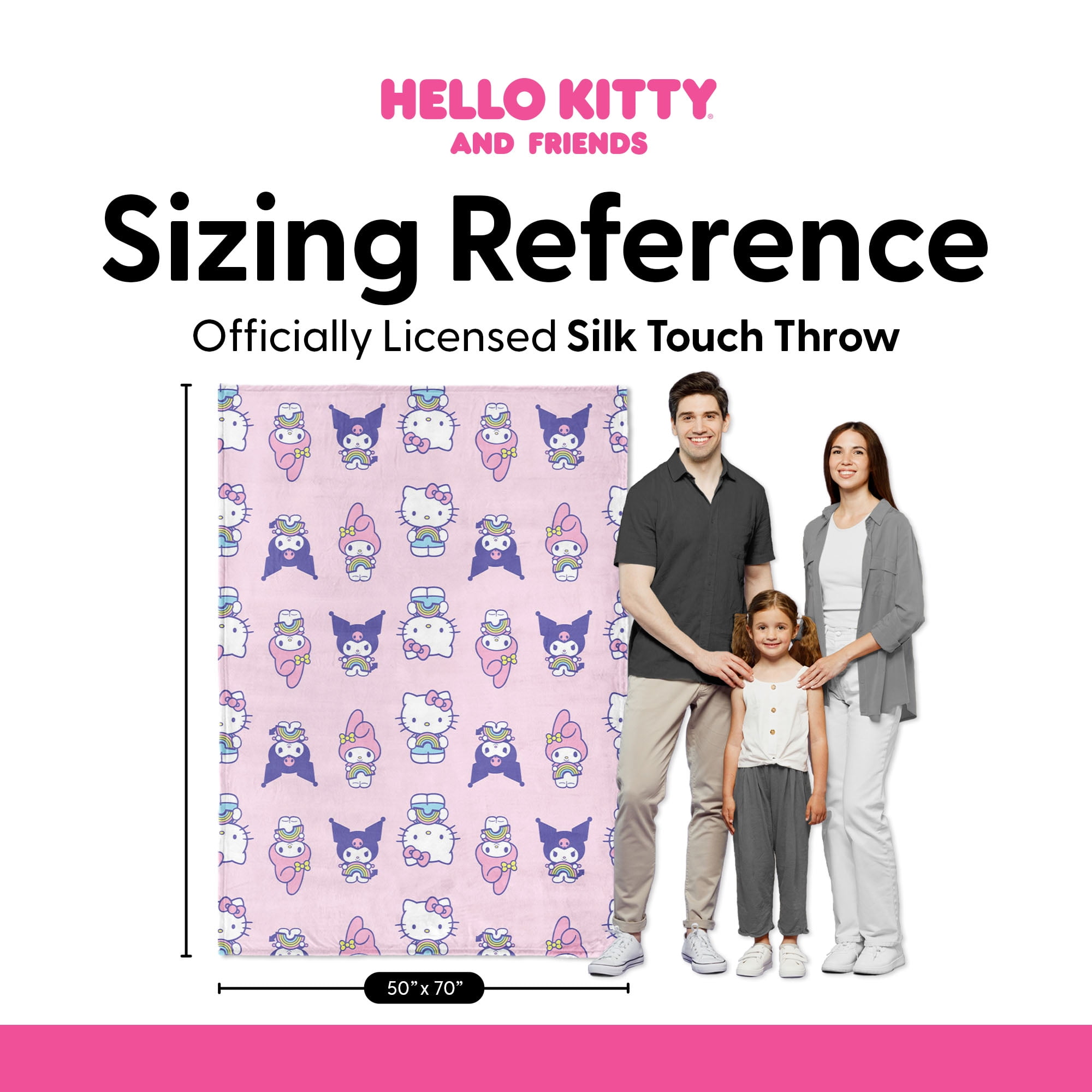 Hello Kitty Sharing Sweet Ultra Fine Faux Fur Throw for Kids, 50x70 inches