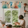 thumbnail image 5 of Blue Seahorse Coral Nautical Window Valance Curtain Retro Starfish Rod Pocket Short Curtain for Living Room, Bedroom & Kitchen Window Decor 42x12in, 5 of 8