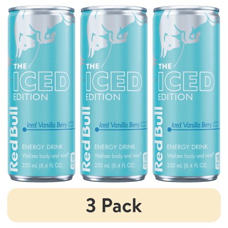 (3 pack) Red Bull Iced Edition Energy Drink, Iced Vanilla Berry, 8.4 fl.oz. can, 80mg Caffeine