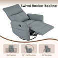 thumbnail image 5 of Modern Rocker Recliner Chair with 360° Swivel, Adjustable Lumbar Support & Side Pockets, Space-Saving Design for Living Room Home Theater Comfort, Blue-Gray, 5 of 9