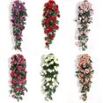 thumbnail image 2 of Plantas colgantes de pared para jardín y boda, 2 uds., simulación de flores falsas, rosa, vid, 2 of 5