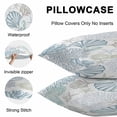 thumbnail image 5 of Light Blue Teal Coastal Throw Pillow Covers 24x24 Inch Set of 2, Summer Beach Coral Shell Ocean Waterproof Outdoor Pillow Covers, Decorative Cushion Pillowcases for Couch, Sofa, Bed, Garden, Patio, 5 of 9