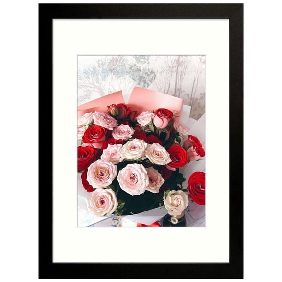 Golden State Art 12x16 Picture Frame Matted to 8.5x11, Balck, 1-Pack