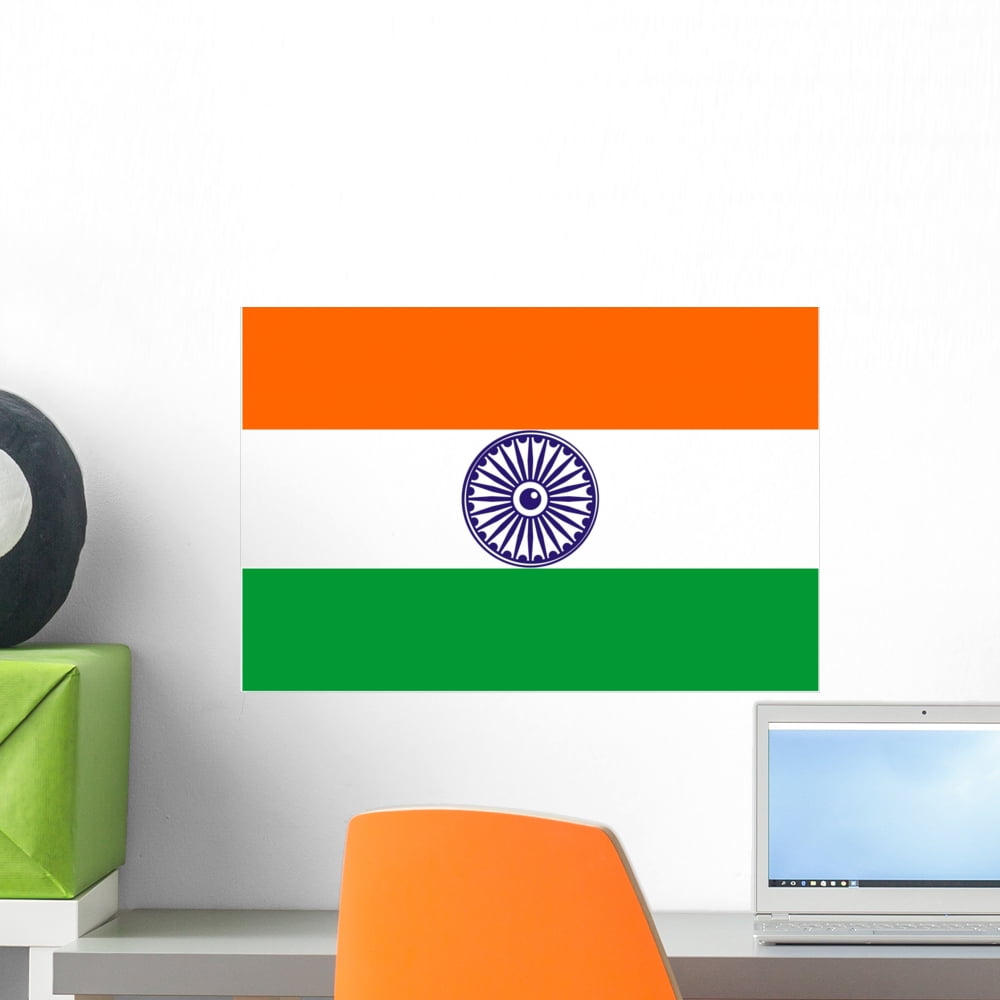 Indian Flag Wall Mural by Wallmonkeys Peel and Stick Graphic (18 in W x ...