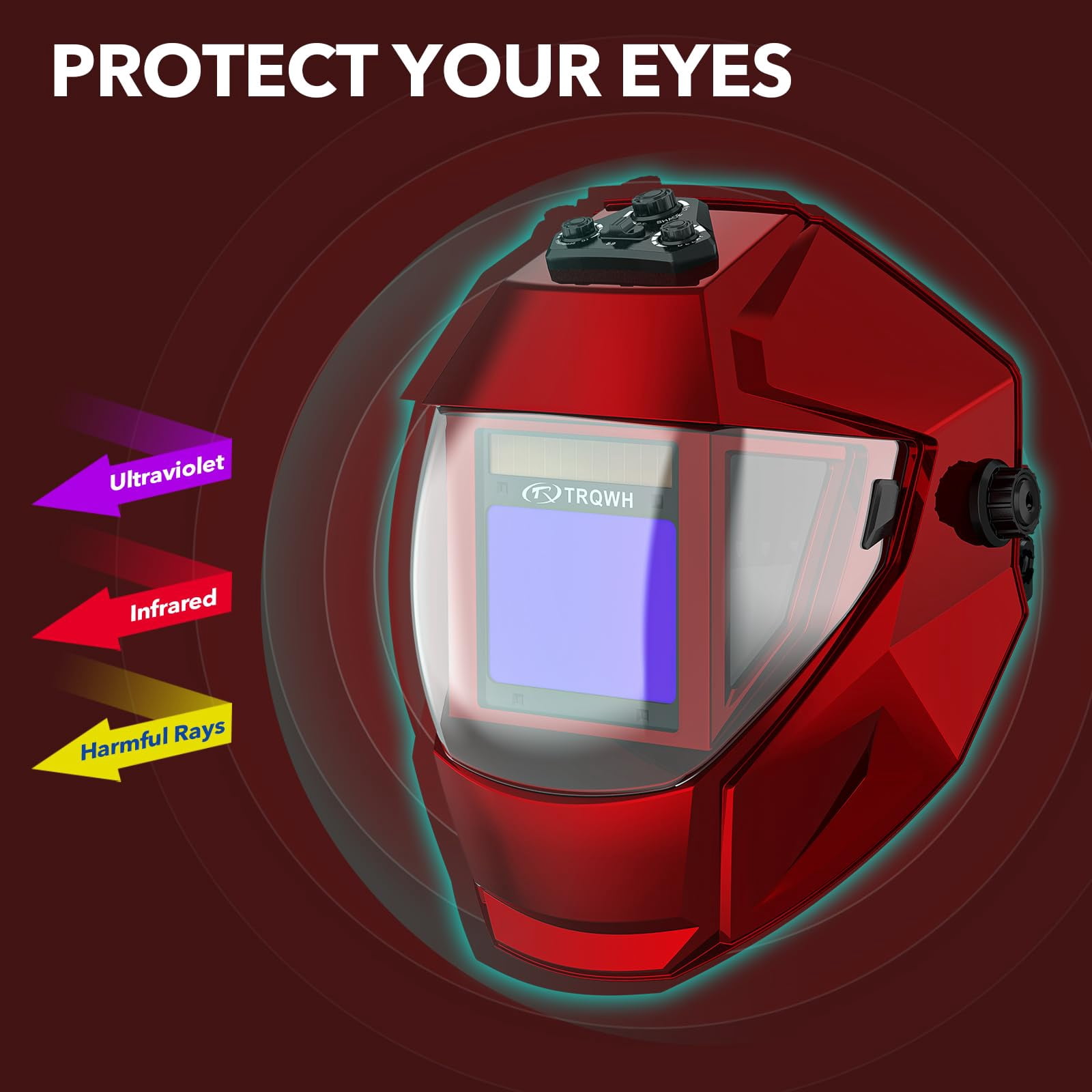 Panoramic View Welding Helmet Auto Darkening Welding Hood True Color 4 Arc Sensor Welding Mask Large Viewing 3.94" x 3.15" Wide Shade 4/5-9/9-13 Weld Helmet for TIG MIG ARC Weld