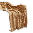 thumbnail image 1 of Matsuzay Manta decorativa con flecos para sofá cama, sofá, manta de punto de textura Decoración del hogar No.1 Matsuzay HA026865-01, 1 of 6
